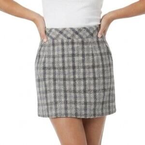 SEARLE Plaid Wool Pleated Mini Skirt - Classic A-Line Size 6